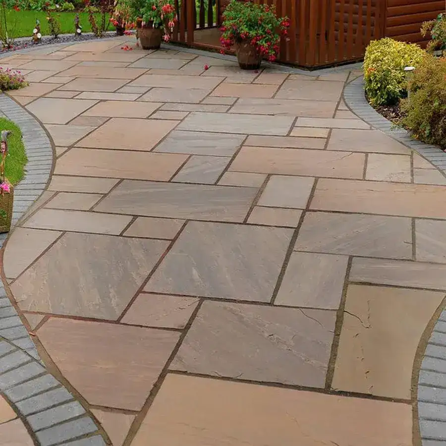 Autumn Brown Indian Sandstone Paving 900x600 22mm Cal. From £24.27/m2 - Image 3