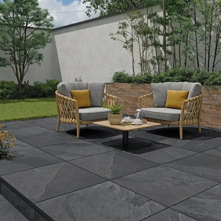 Brazilian Black Slate Porcelain Paving 900x600x20 From £22.72/m2 - Image 3
