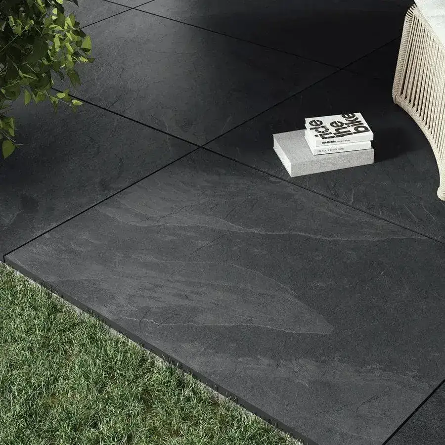Brazilian Black Slate Porcelain Paving 900x600x20 From £22.72/m2 - Image 4