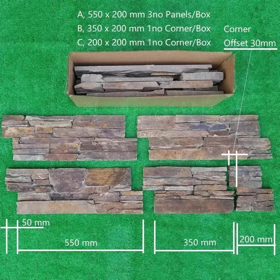 Stone Cladding Multicolour Slate Z Tiles Clad Panels 550 x 200 From £54.19/m2 - Image 4