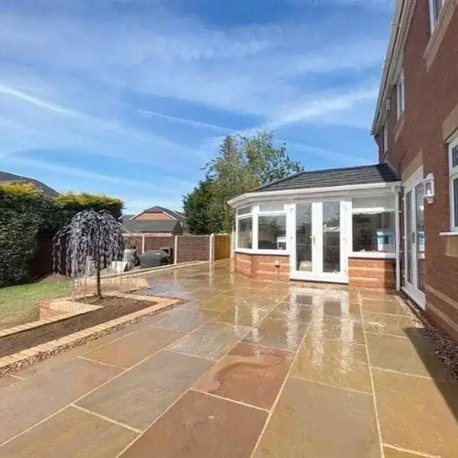 Raj Green Indian Sandstone Paving 900x600 22mm Cal. From £23.89/m2 - Image 3