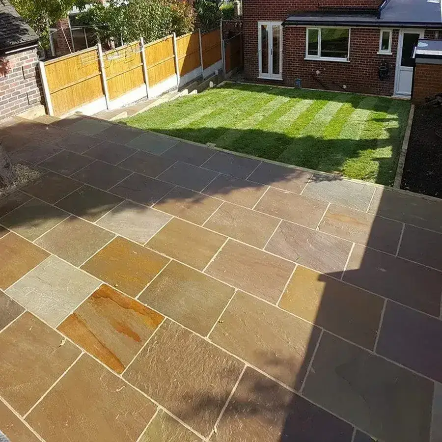 Raj Green Indian Sandstone Paving 900x600 22mm Cal. From £23.89/m2 - Image 5