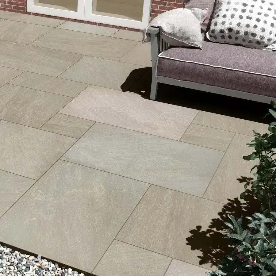Raj Green Porcelain Paving Slabs 600x600 From £20.99/m2 - Image 4