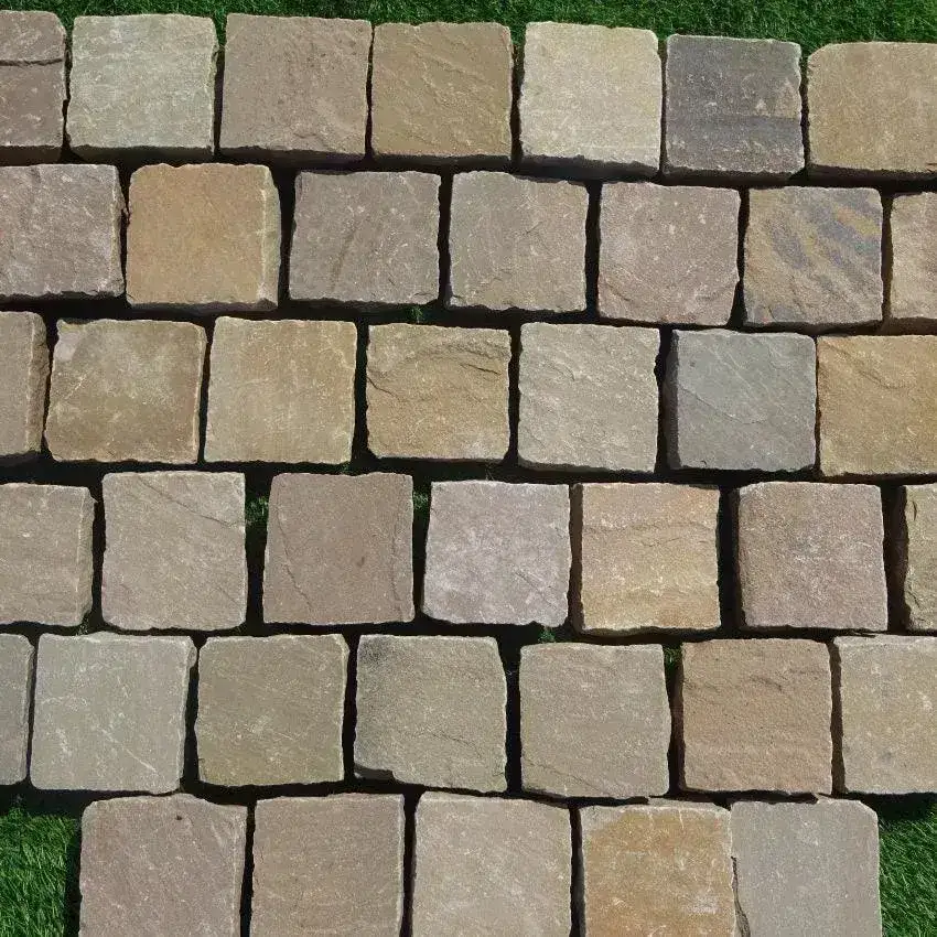 Raj Green Indian Sandstone Cobble Setts 100x100x50mm From £51.41/m2 - Image 3